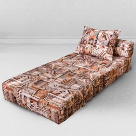 Бескаркасное Кресло-кровать Наска Осень, размер ХXXХL, мебельный велюр 1
