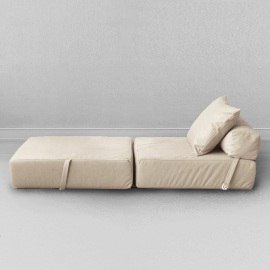 Бескаркасное Кресло-кровать Латте, размер ХXXХL, мебельный велюр 1