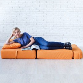 Бескаркасное Кресло-кровать Наска Весна, размер ХXXХL, мебельный велюр 4