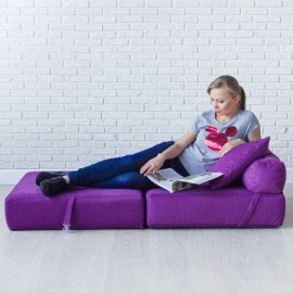 Бескаркасное Кресло-кровать Айскрим, размер ХXXХL, мебельный хлопок 3