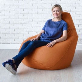 Кресло-мешок груша Лисий, размер XХХXL-Комфорт, мебельный велюр 1