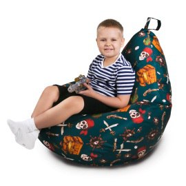 Кресло-мешок груша Пираты, размер XL-Компакт, мебельный хлопок 1