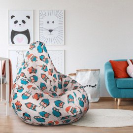 Кресло-мешок груша Новогодние Совы, размер XХXХL-Комфорт, мебельный хлопок 0