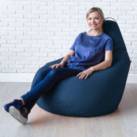 Кресло-мешок груша Морская глубина, размер XХХXL-Комфорт, мебельный велюр Тори 0