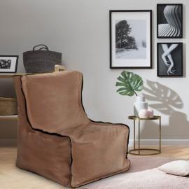 Бескаркасное кресло Лофт Шоколад, мебельный велюр 0
