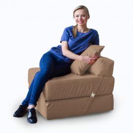 Бескаркасное Кресло-кровать Шоколад, размер ХXXХL, мебельный велюр 2