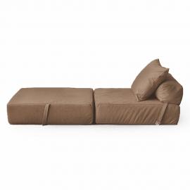 Бескаркасное Кресло-кровать Шоколад, размер ХXXХL, мебельный велюр 1