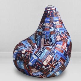Кресло-мешок груша Знакомый Лондон, размер ХХL-Миди, мебельный хлопок
