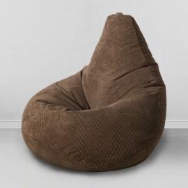 Кресло-мешок груша Какао, размер XХL-Миди, объемный велюр 0