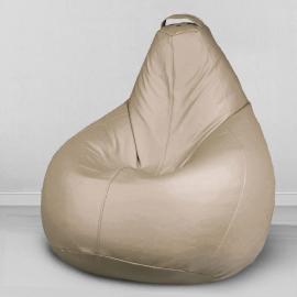 Кресло-мешок груша Бежевый, размер ХХL-Миди, экокожа 0
