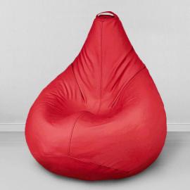 Кресло-мешок груша Красный, размер ХХL-Миди, экокожа