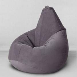 Кресло-мешок груша Антрацит, размер ХХL-Миди, мебельный велюр 0