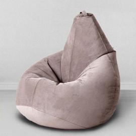 Кресло-мешок груша Бежевый, размер ХХL-Миди, мебельный велюр 0