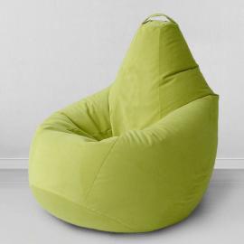 Кресло-мешок груша Салатовый, размер ХХL-Миди, мебельный велюр 0