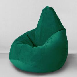 Кресло-мешок груша Темный изумруд, размер ХХL-Миди, мебельный велюр 0