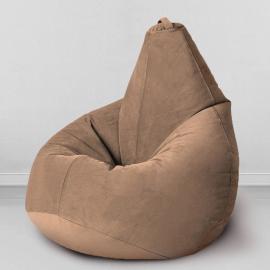 Кресло-мешок груша Шоколад, размер ХХL-Миди, мебельный велюр 0