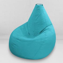 Кресло-мешок груша Бирюза, размер ХХL-Миди, мебельный велюр Киви 0