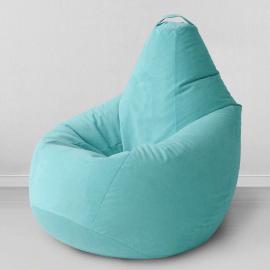 Кресло-мешок груша Ментол, размер XL-Компакт, мебельный велюр 0