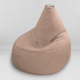 Кресло-мешок груша Бежевый, размер XХХL-Стандарт, мебельный велюр 0
