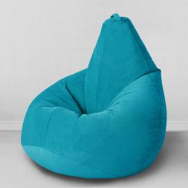 Кресло-мешок груша Бирюза, размер XХХL-Стандарт, мебельный велюр 0