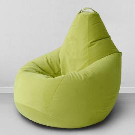 Кресло-мешок груша Салатовый, размер XХХXL-Комфорт, мебельный велюр 0