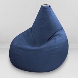 Кресло-мешок груша Темно-синий, размер XХХXL-Комфорт, мебельный велюр Киви