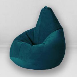 Кресло-мешок груша Морская глубина, размер ХХL-Миди, мебельный велюр 0