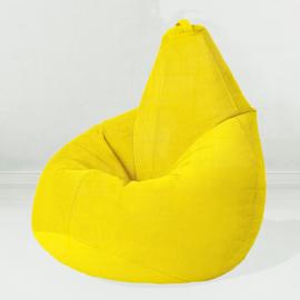 Кресло-мешок груша Желтый, размер ХХL-Миди, мебельный велюр Киви 0