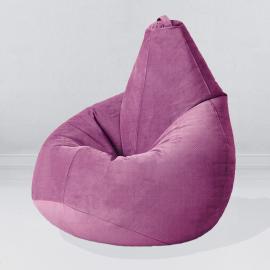 Кресло-мешок груша Сирень, размер ХХL-Миди, мебельный велюр