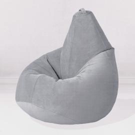 Кресло-мешок груша Сталь, размер ХХL-Миди, мебельный велюр, Киви
