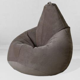 Кресло-мешок груша Горький шоколад, размер XХХL-Стандарт, мебельный велюр 0