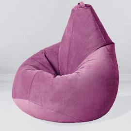 Кресло-мешок груша Сирень, размер XХХL-Стандарт, мебельный велюр Киви 0