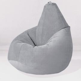 Кресло-мешок груша Сталь, размер XХХL-Стандарт, мебельный велюр 0