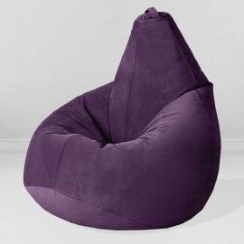 Кресло-мешок груша Баклажан, размер XХХL-Стандарт, мебельный велюр 0