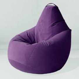 Кресло-мешок груша Баклажан, размер XХХXL-Комфорт, мебельный велюр Киви