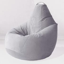 Кресло-мешок груша Сталь, размер XХХXL-Комфорт, мебельный велюр Киви 0