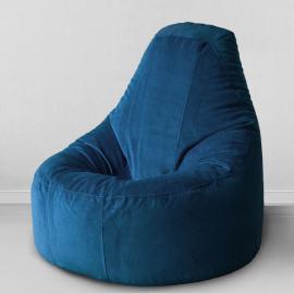Кресло-пуф Люкс Морская глубина, размер XXХХL-Комфорт, мебельный велюр 0