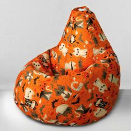 Чехол для кресла мешка Хеллоуин Кошки, размер XXXL-Стандарт, мебельный хлопок 0