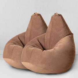 Два кресла-мешка по цене одного Шоколад, размер XXXXL-Комфорт, мебельный велюр