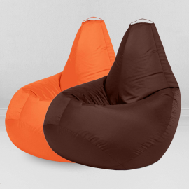 Два кресла-мешка по цене одного Апельсин и Шоколад, размер XL-Компакт, оксфорд