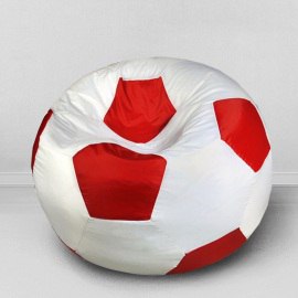 Кресло-мешок Мяч Красно-белый, размер ХXL, оксфорд