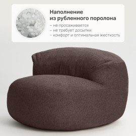 Кресло бескаркасное Bubble, размер 4XL, букле, Темно-коричневый 1 Кресло бескаркасное Bubble, размер 4XL, букле, Темно-коричневый 1