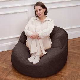 Кресло бескаркасное Bubble, размер 4XL, букле, Темно-коричневый 4 Кресло бескаркасное Bubble, размер 4XL, букле, Темно-коричневый 4