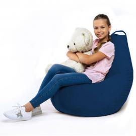 Кресло-мешок груша Морская глубина, размер XL-Компакт, мебельный велюр 0
