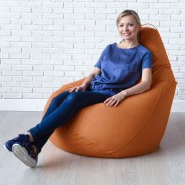 Кресло-мешок груша Лисий, размер XХХXL-Комфорт, мебельный велюр Киви 0