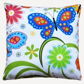 Декоративная подушка Бабочки, мебельный хлопок