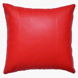 Декоративная подушка Красная, экокожа 0