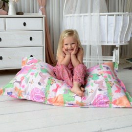 Пуфик-мешок для детей Подушка Принцесса, мебельный хлопок 1