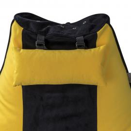 Кресло-мешок игровое кресло Геймер Черно-желтое, размер ХXXХL, мебельный велюр 4