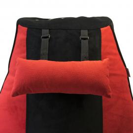 Кресло-мешок игровое кресло Геймер Черно-красное, размер ХXXХL, мебельный велюр 0